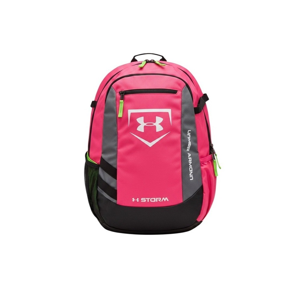 Under Armour Storm Backpack Pink Lime Green HeatGear Athletic Bag - OSFA